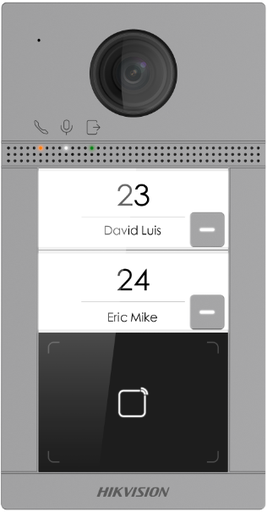 [DS-KV8213-WME1/S]  Hikvision DS-KV8213-WME1/S deurstation Surface Aluminium 2 x Knop, PoE/ 12 VDC, Mifare kaart WIFI - 2 relais